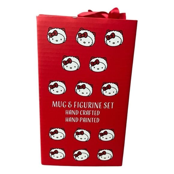 Blue Sky Clayworks x Hello Kitty Red & White Christmas Dress Mug & Figurine Set - Picture 4 of 5